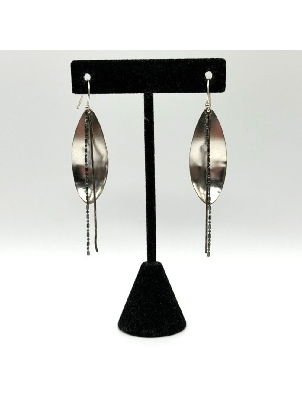 925 Sterling Silver Silpada Dangle Earrings With Bead & Chain Accents